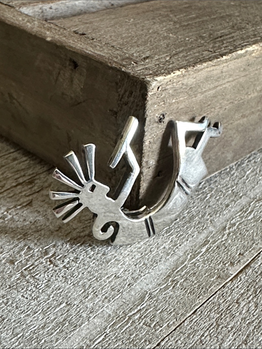 Native American Navajo great shape dancing Kokopelli 925 sterling silver pendant
